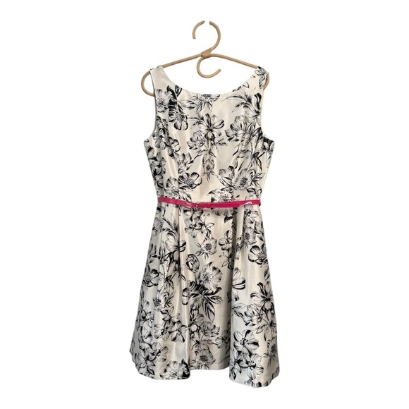 Jessica Howard Black Floral Tulle Full Skirt Fit & Flare Knee length dress 12 - Picture 3 of 15